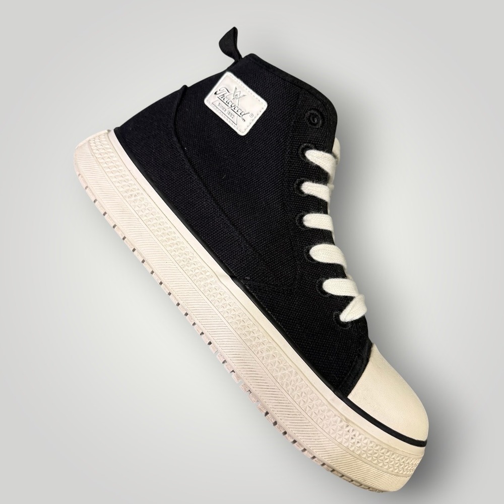 Thorogood Womens 10 Mens 8 Black Canvas High Top Composite Safety Toe Sneakers